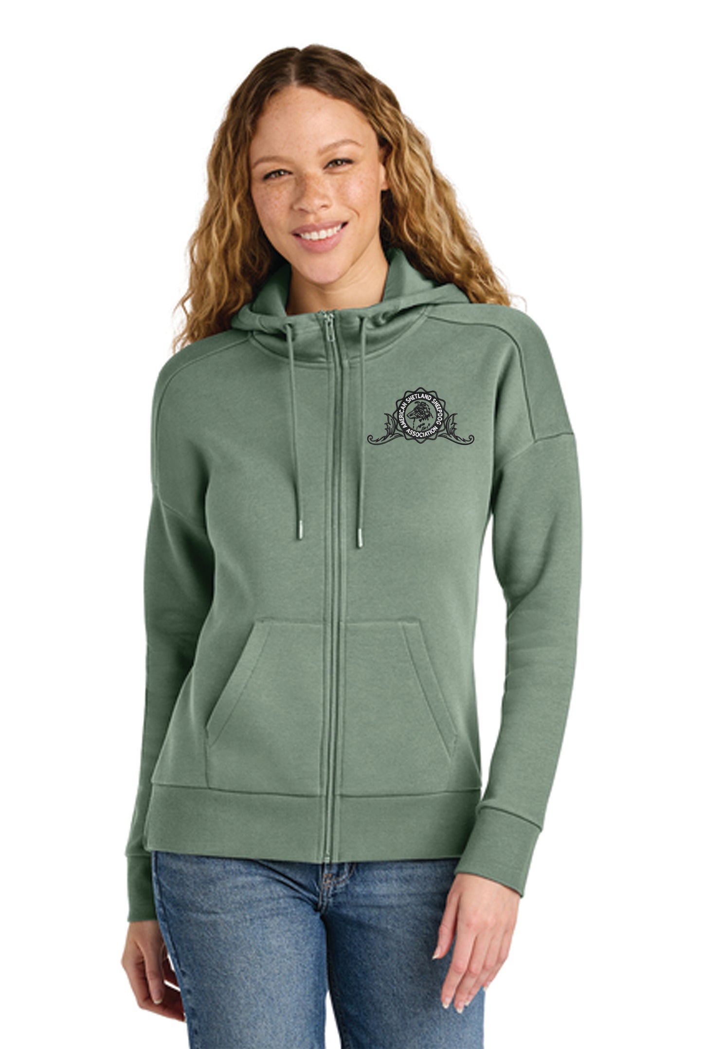 District® Women’s Perfect Weight® Fleece Drop Shoulder Full-Zip Hoodie
