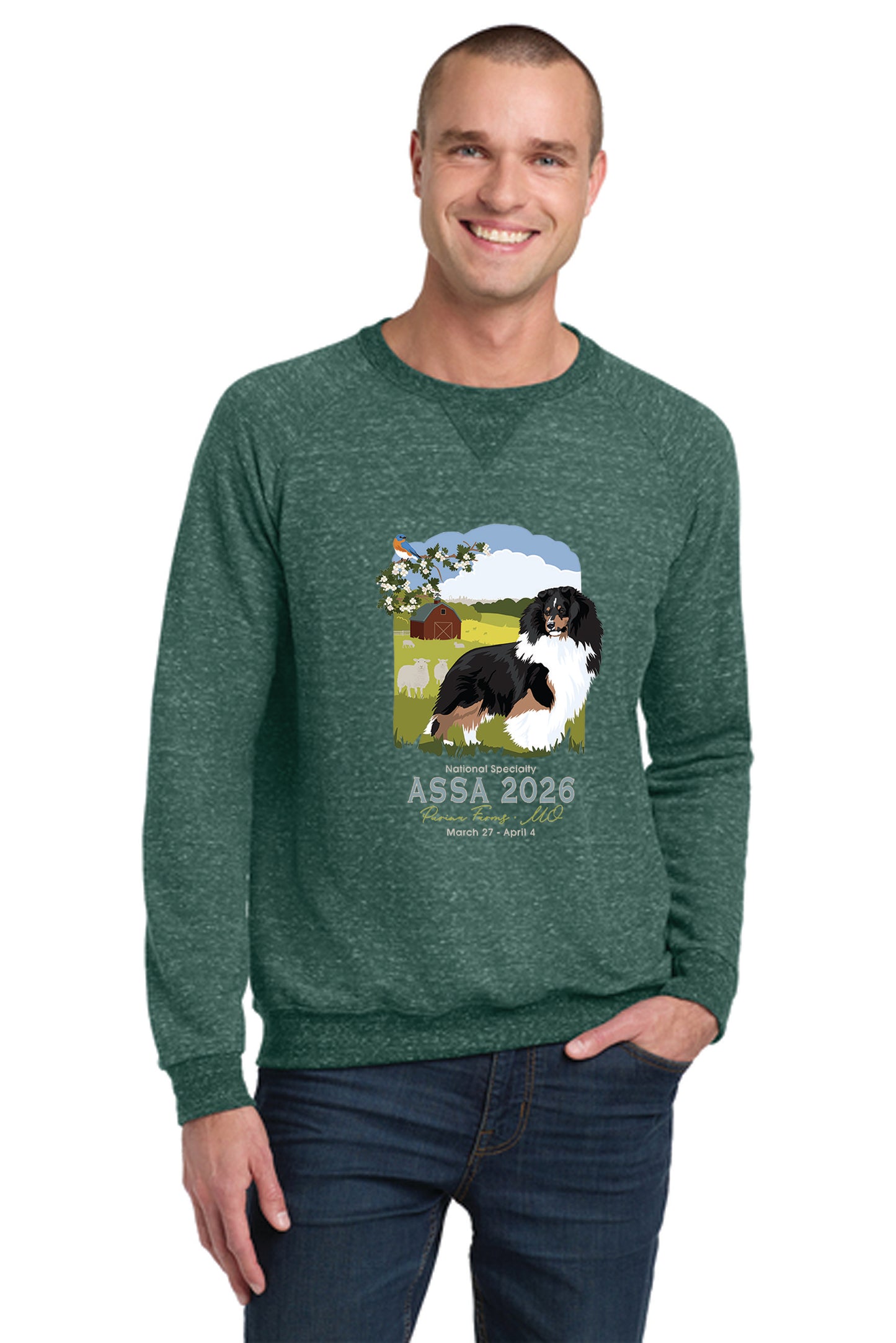 Jerzees ® Snow Heather French Terry Raglan Crew