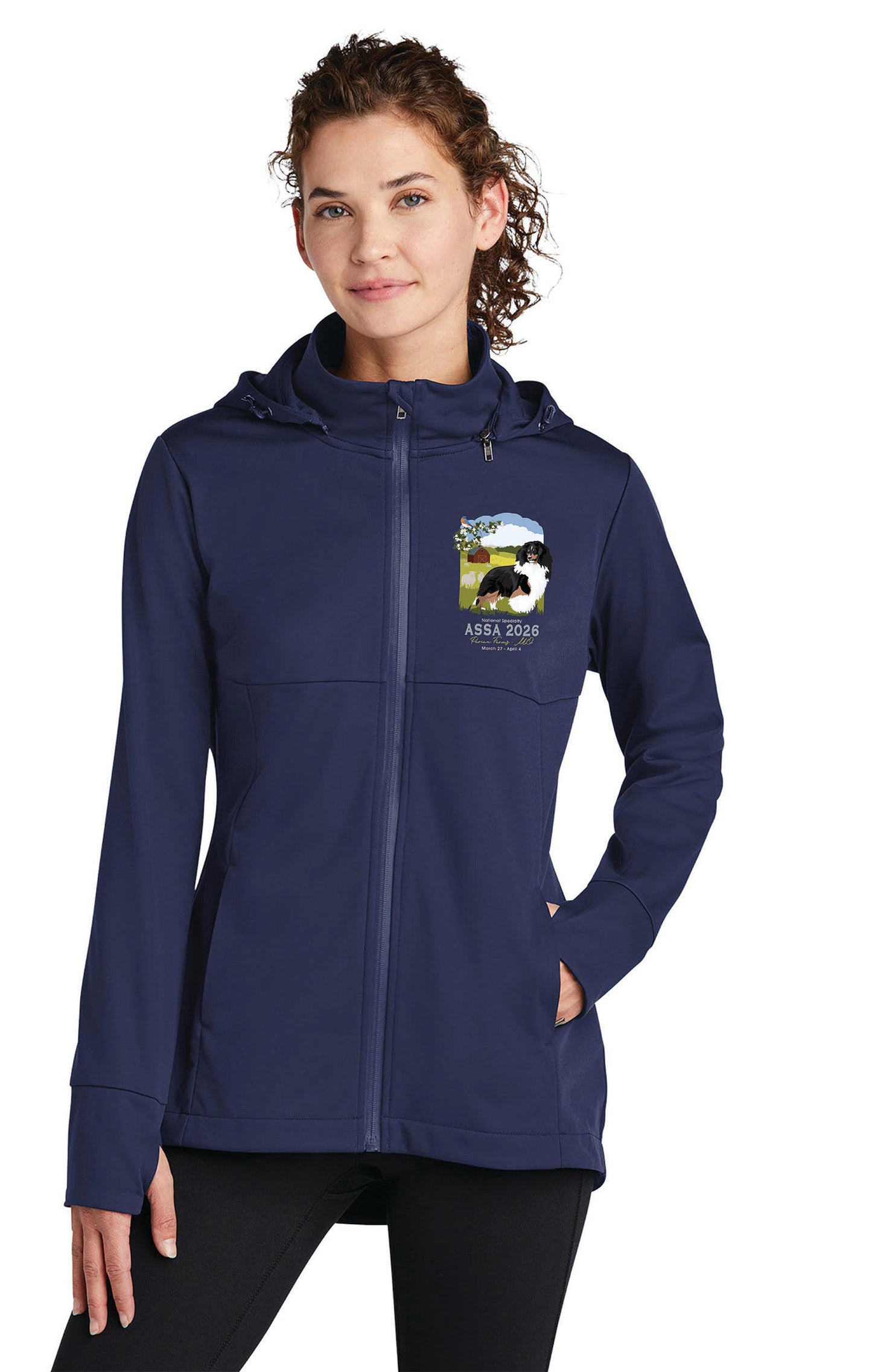Embroidered Women's Sport-Tek Hooded Softshell Jacket